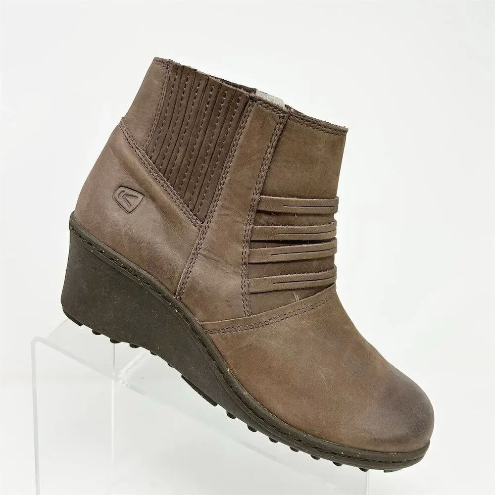 Keen Women's Zurich Brown Wedge Ankle Boots Size 9.5 Casual Comfort Fall